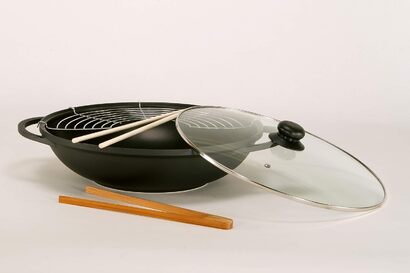 Вок-сковорода со стеклянной крышкой и аксессуарами 36 см, 5 предметов KRÜGER