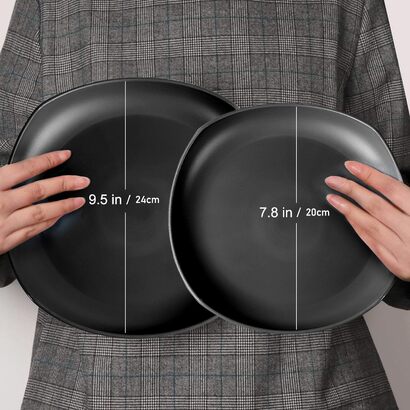 Набор больших тарелок из полипропилена 24,1 см, 6 предметов, черный Greentaine