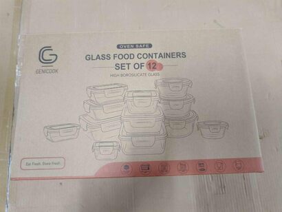 Набор стеклянных контейнеров для еды 12 предметов GENICOOK