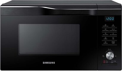 Микроволновая печь Samsung MC2BM6035KK/EC с грилем и горячим воздухом, 900 Вт, 28 Варочная панель, ширина 51,7 см, внутренняя поверхность из керамической мали, устойчивая к царапинам, технология горячего вдувания, чернй