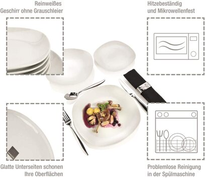 Набор столовой посуды из фарфора на 6 персон, 18 предметов Bilgola Sänger