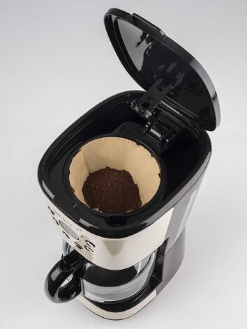 Ретро кофеварка 1.5 л 900 Вт, кремово-черная 10666 Korona