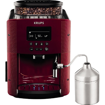 Кофемашина на 2 чашки 1450 Вт, с кофемолкой, красная Espresseria EA816570 Krups