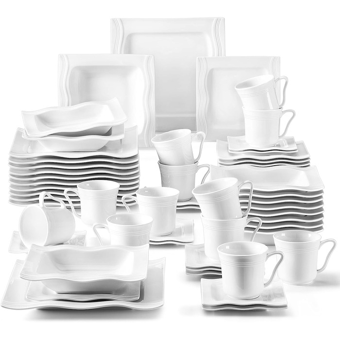 Набор кремово-белой фарфоровой посуды из 60 предметов Series Mario MALACASA
