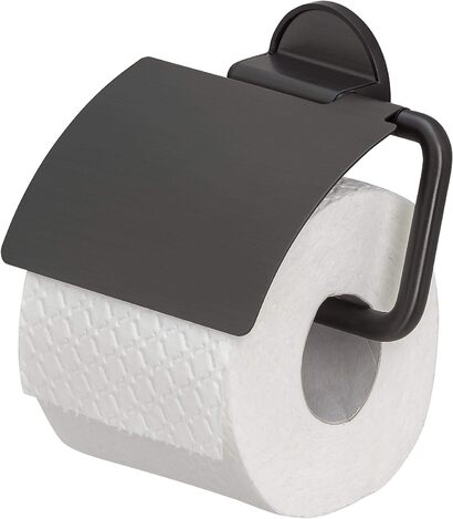 Держатель для туалетной бумаги с крышкой 15 см, черный Tiger