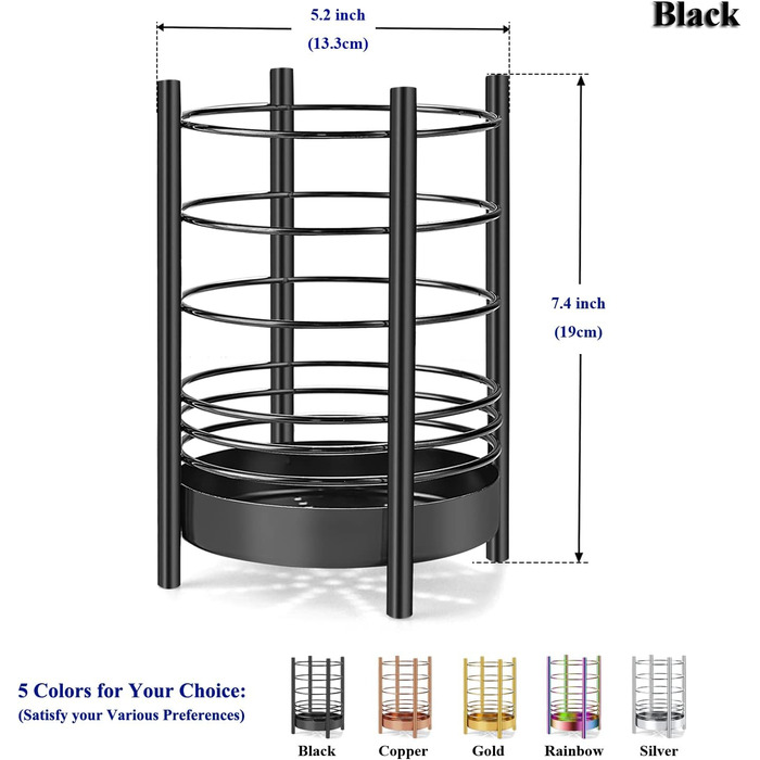 Подставка для кухонных предметов 13,3 х 19 см, Black HOMQUEN