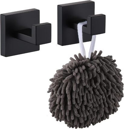 Крючки для ванной комнаты 2 предмета, черные KOKOSIRI