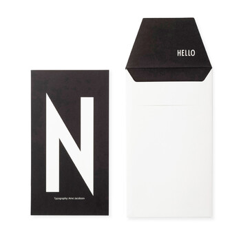 Открытка N 0,1x17x20 см черно-белая AJ Postkarte Design Letters