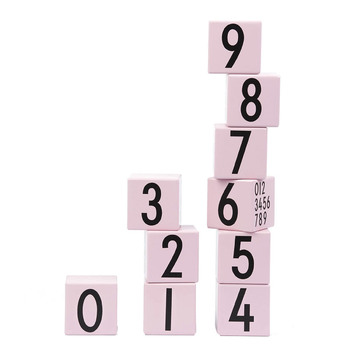 Кубики 5x5x5 см розовые AJ Wooden Number Cubes Design Letters