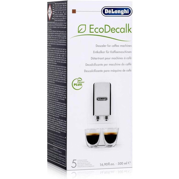 Раствор для удаления накипи DeLonghi EcoDecalk DLSC500, набор из 5 бутылок 500 мл 