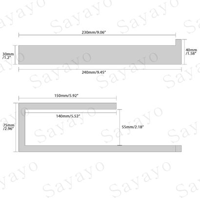 Полотенцедержатель 24 см, черный SAYAYO