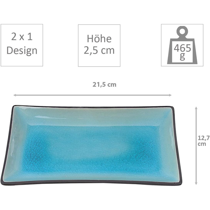 Набор столовой посуды для суши на 2 человека 8 предметов Glassy TOKYO Design studio