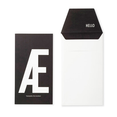 Открытка W 0,1x17x20 см черно-белая AJ Postkarte Design Letters