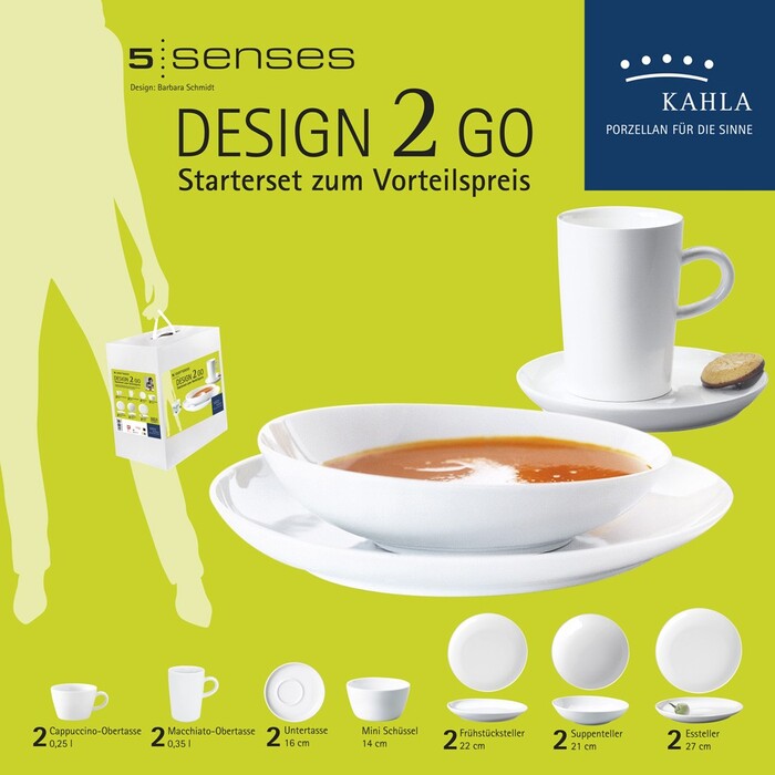 Набор посуды 14 предметов белый Five Senses Design 2 Go Kahla
